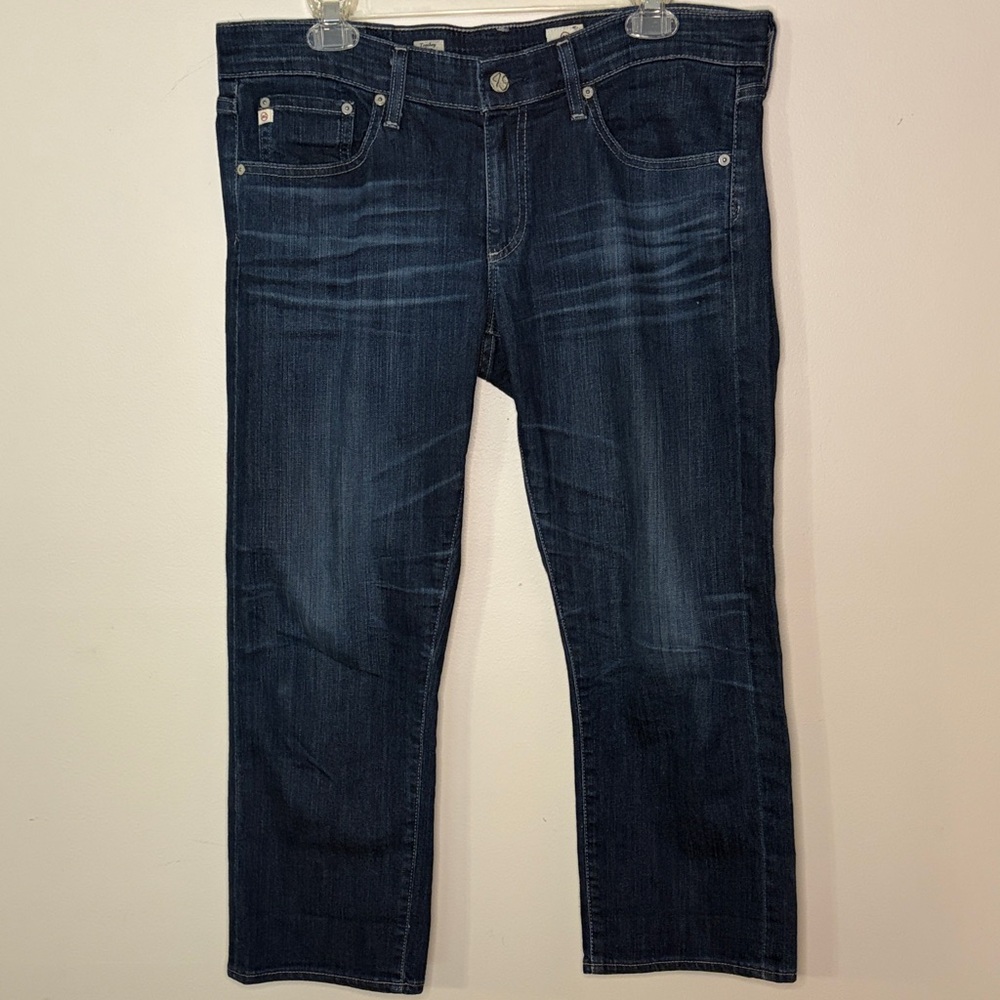 AG Adriano Goldschmied Women’s Indigo Relaxed Cropped Jeans - Picture 2 of 5